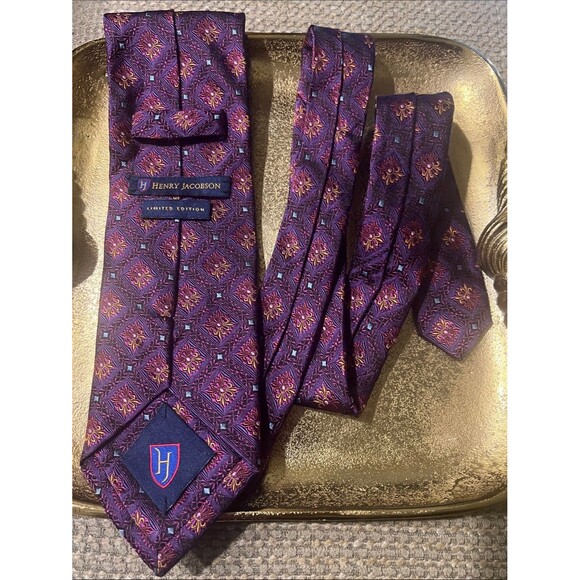 Henry Jacobson Other - #2173**Henry Jacobson Purple Patterned Men's Silk Tie